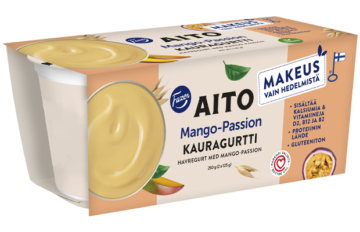 Fazer Aito Kauragurtti Mango-Passion 2x125g, gluteeniton fermentoitu kauravälipala